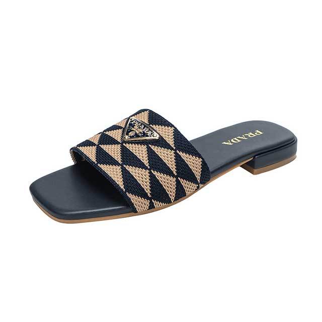 Low Heels Open Toes Street Wear Slippers