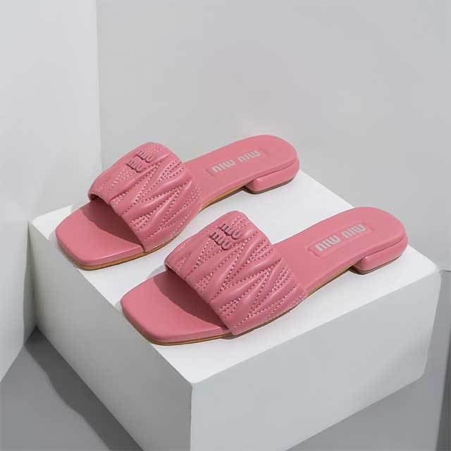 Elegant Ladies Solid Color Open Top Slides Shoes