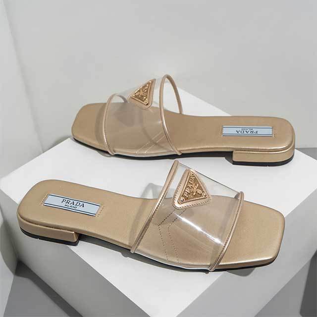 Fashionable Transparent Open Toe Slides Shoes