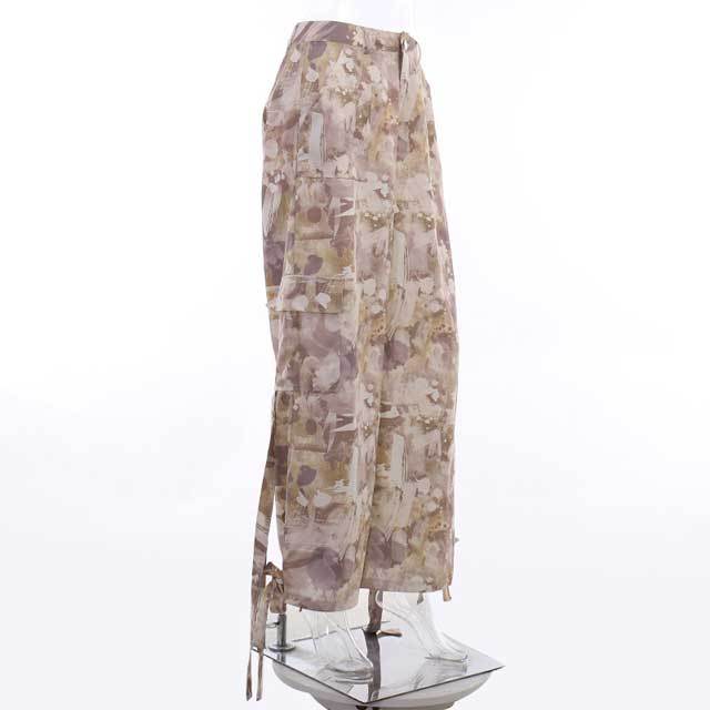 Tie Dye High Waist Cargo Pants