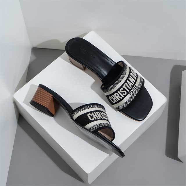 Chunky Heel Open Toe Slippers Shoes