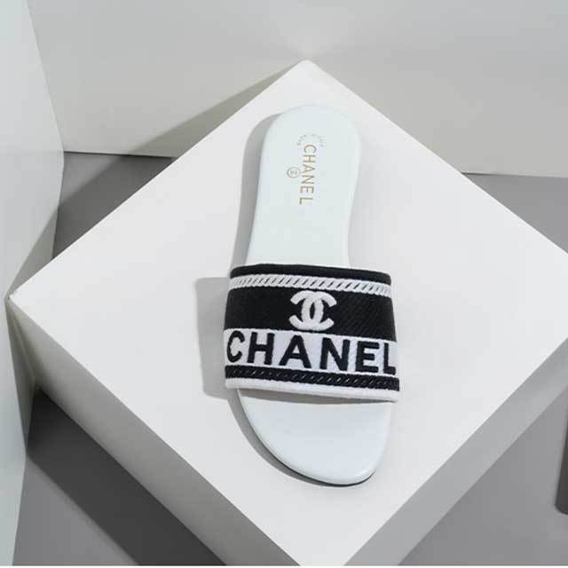 Street Fashion Embroidery Flat Slides Shoes