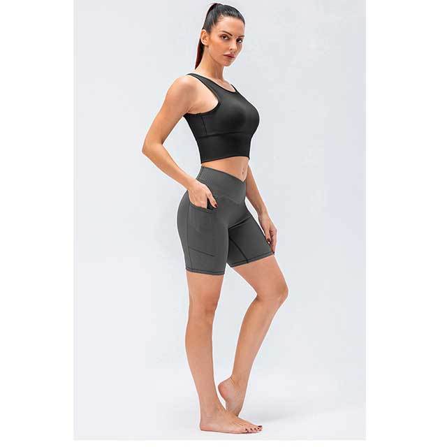 Cross Waistline Fitness Short Leggings