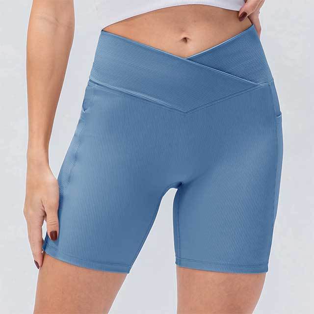 Cross Waistline Fitness Short Leggings