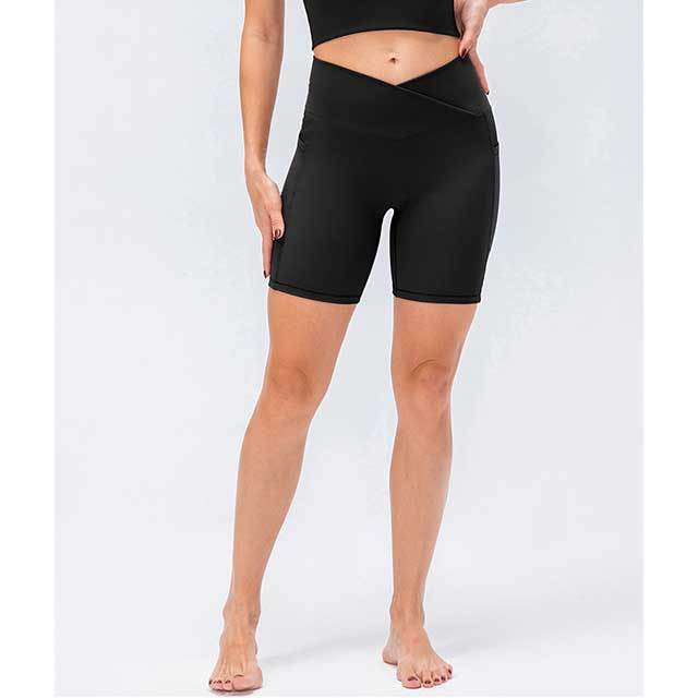 Cross Waistline Fitness Short Leggings