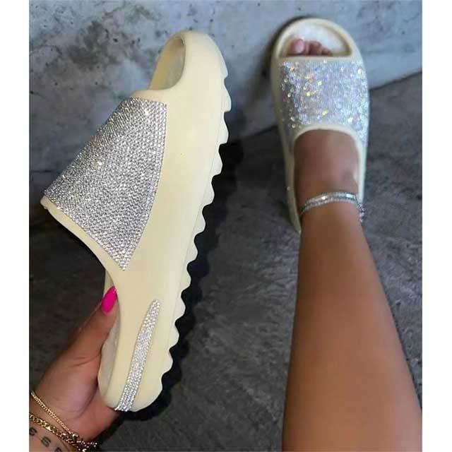 Rhinestones Style Platform Slipes Slippers