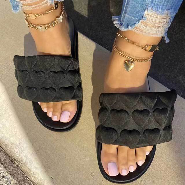 Casual Adjustable Open Toe Flat Slides Shoes