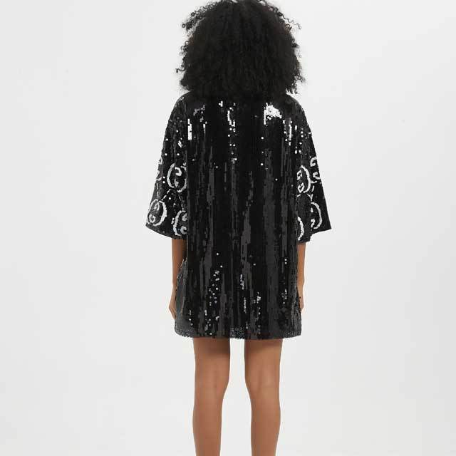 Fashion Short Sleeve Sequin Dress