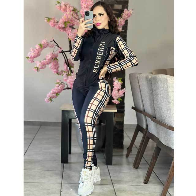 Long Sleeve Zipper Top Casual Tracksuit