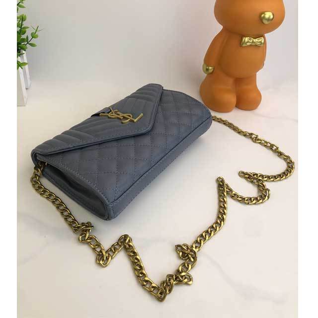 Gold Chain Women Leather Messenger Bag