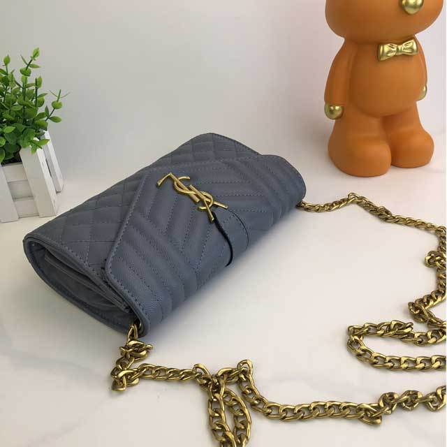 Gold Chain Women Leather Messenger Bag