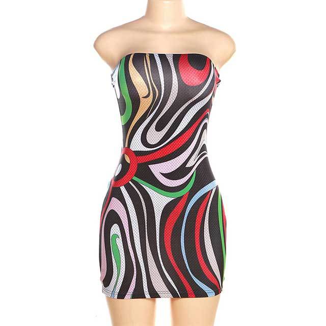 Printed Bodycon Tube Dress