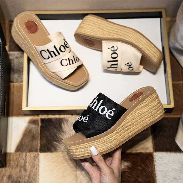 Letters Design Open Toes Wedge Sandals