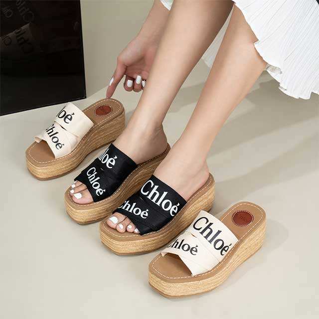 Letters Design Open Toes Wedge Sandals