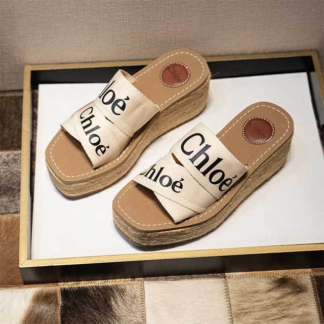 Letters Design Open Toes Wedge Sandals
