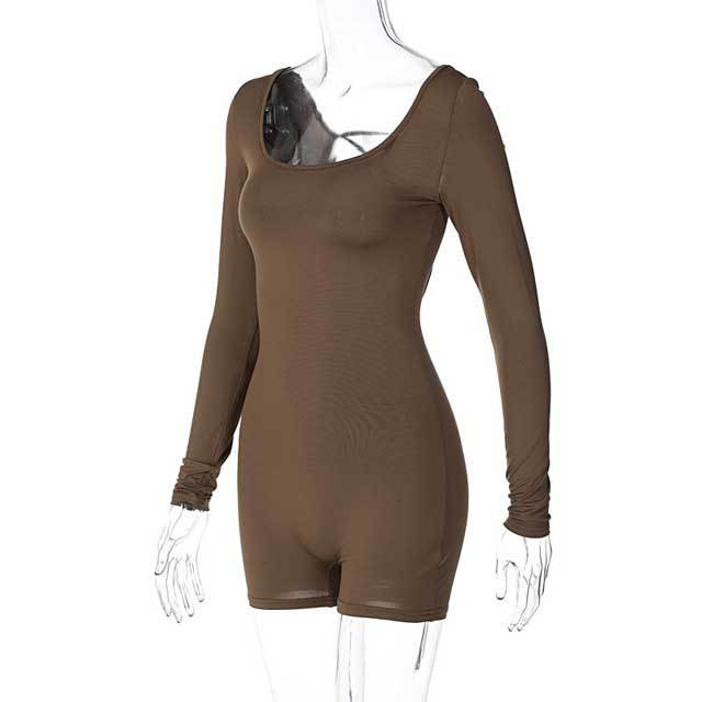 Strappy Open Back Fitness Romper