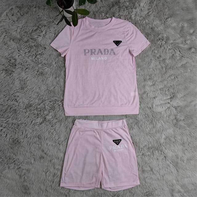 Rhinestones Two Piece Short Set
