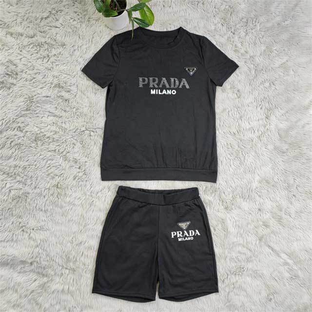 Rhinestones Two Piece Short Set