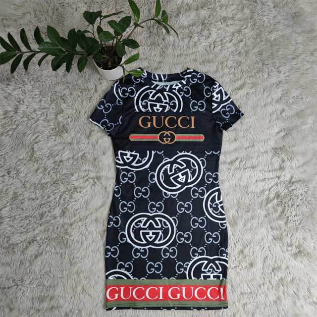 Printed Short Sleeve Bodycon Dress