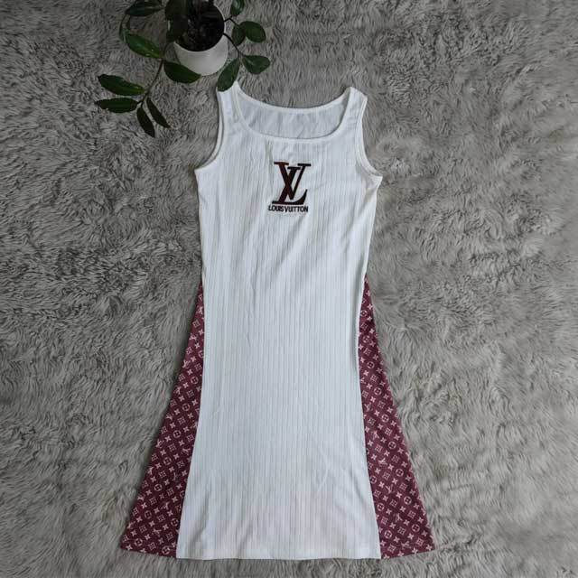 Ribbed Printed Sleeveless Dress