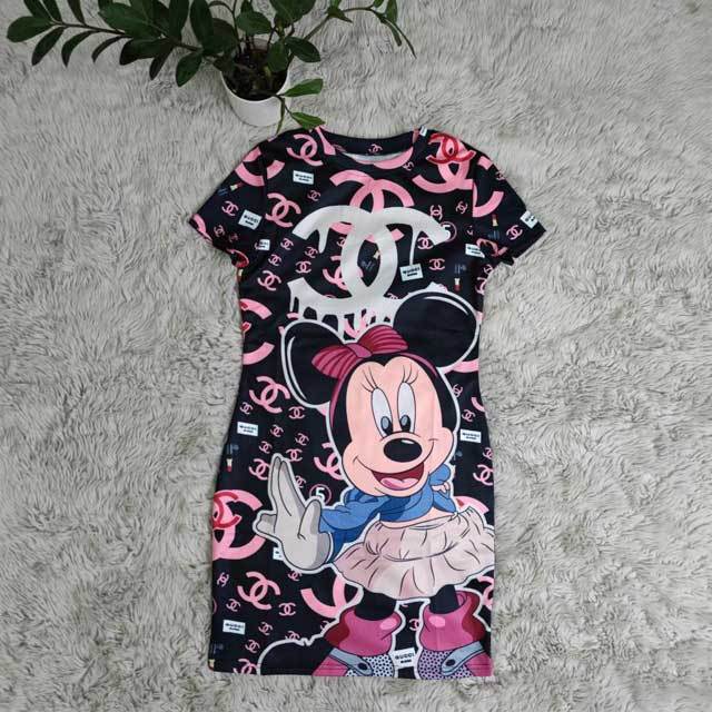 Printed Short Sleeve Bodycon Dress