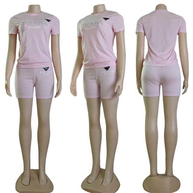 Rhinestones Two Piece Short Set