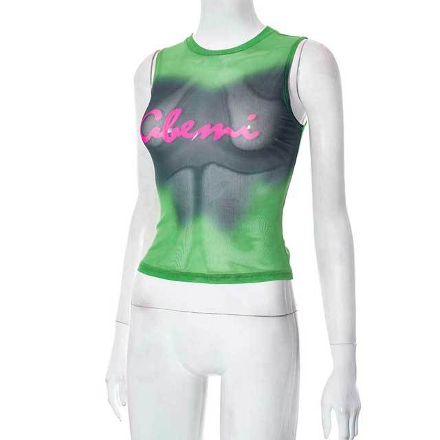 Tie Dye Mesh Tank Top