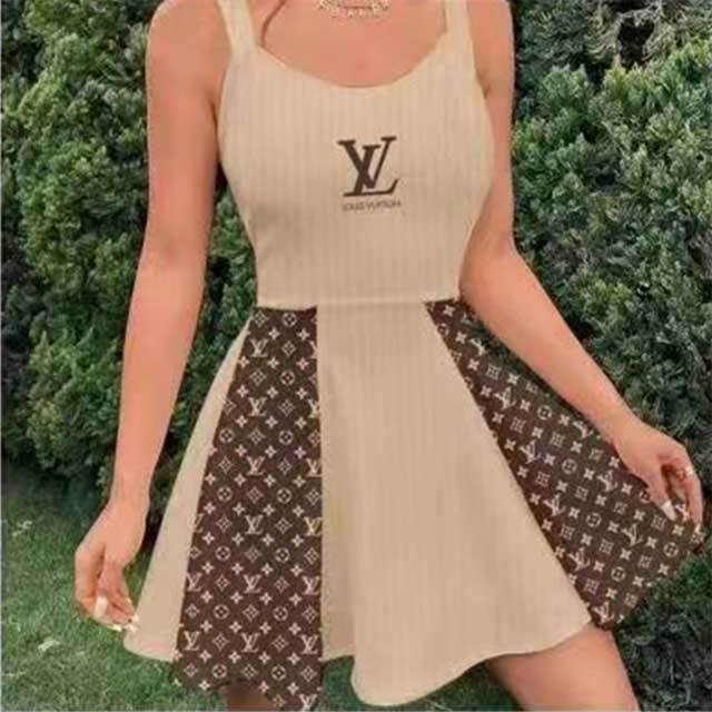 Embroidery Ribbed Skater Dress