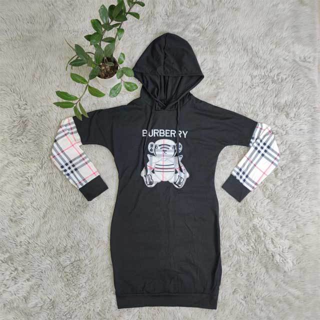 Embroidery Plaid Hooded Dress