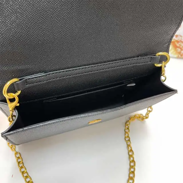 Gold Chain Leather Messenger Bag