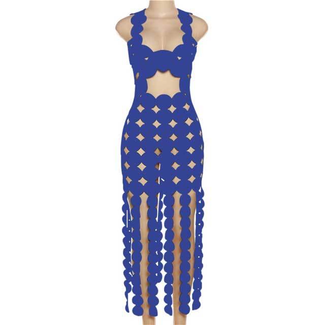 Hollow Out Sleeveless Maxi Dress