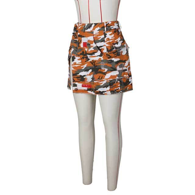 Patchwork Camo Slit Mini Skirt