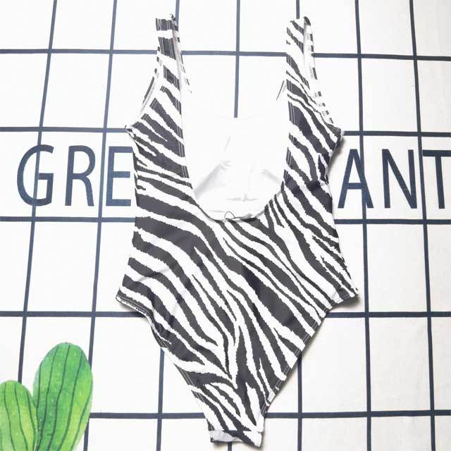 Zebra Print Backless One Piece