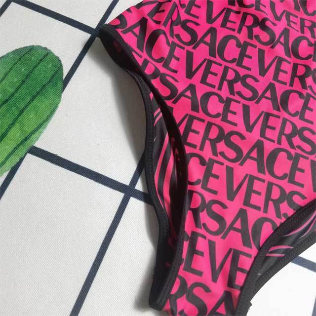Letter Print Backless Vacation Swimwear
