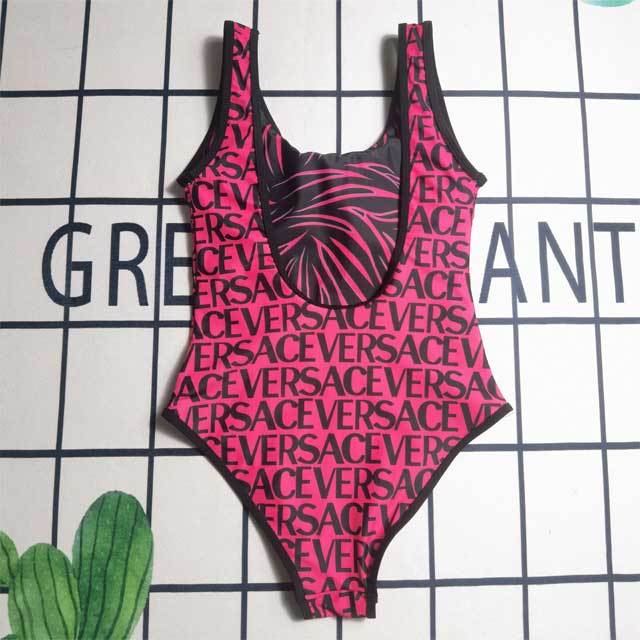 Letter Print Backless Vacation Swimwear