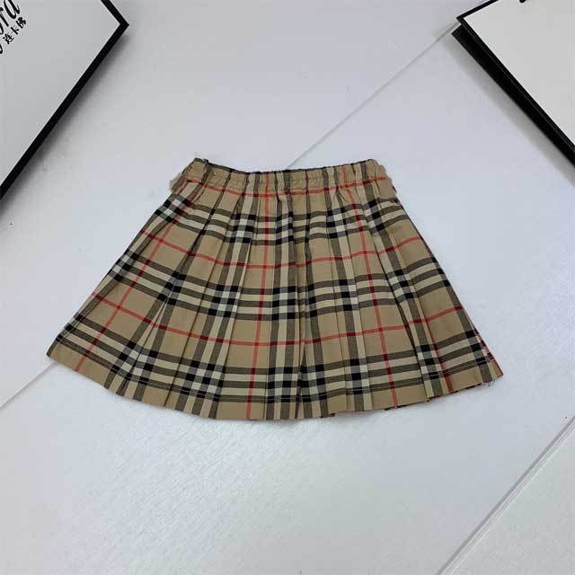 Plaid Print Girls Pleated Skirt Set