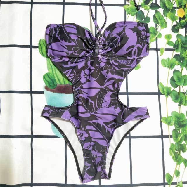 Printed Halter Backless Swimwear