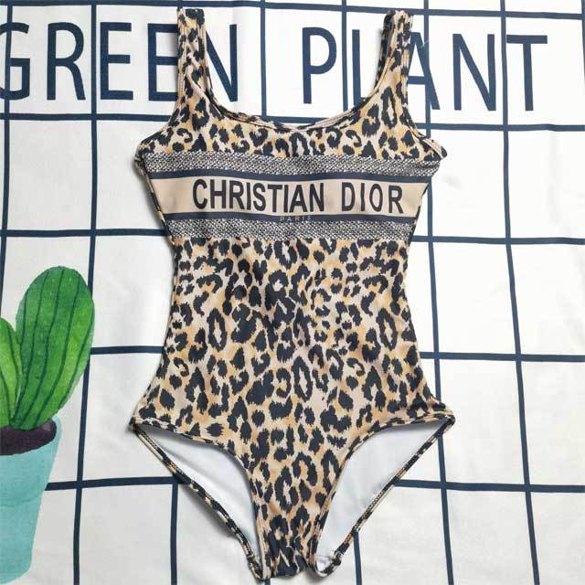 Leopard Print Backless Swimsuit