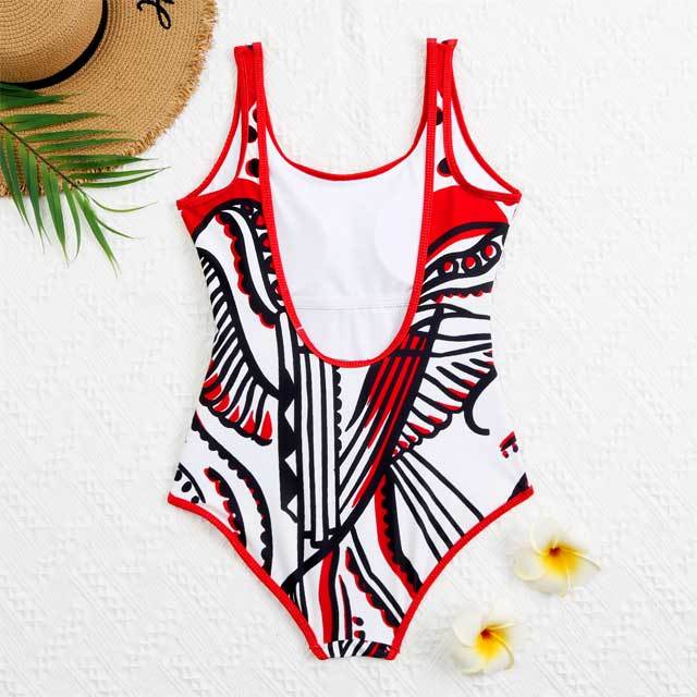 Printed Sexy Backless Swimwear