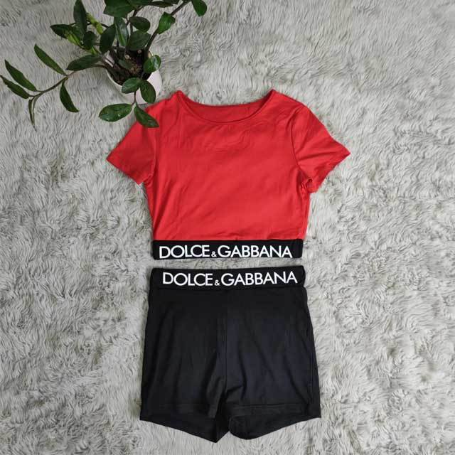 Letter Print Fitness Short Set