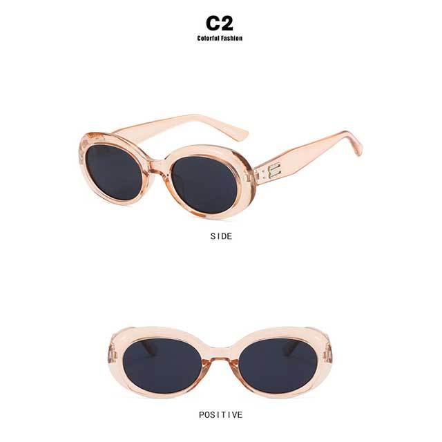 Oval Shaped Frame Street Fashion Sunglasses