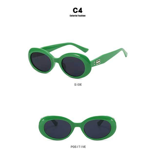 Oval Shaped Frame Street Fashion Sunglasses