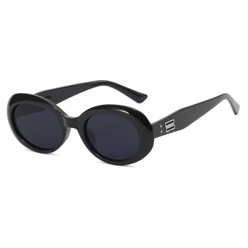 Oval Shaped Frame Street Fashion Sunglasses