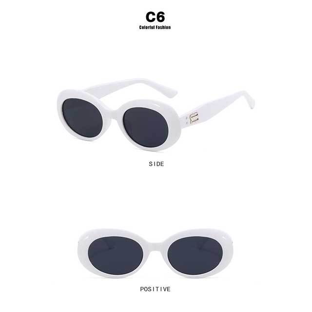 Oval Shaped Frame Street Fashion Sunglasses