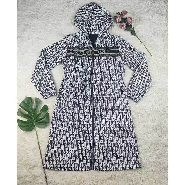 Printed Zipper Hooded Windbreaker