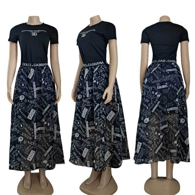 Printed Chiffon Skirt Set