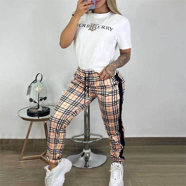 Plaid Print Casual Two Piece Set
