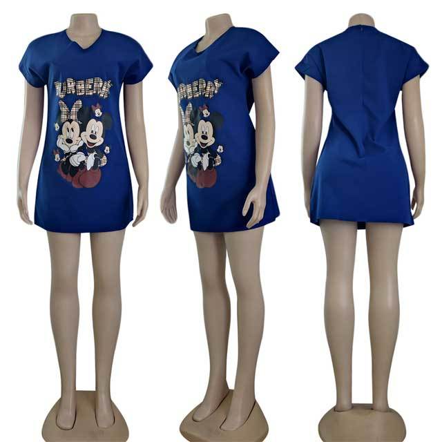 Cartoon Print Casual Tee Dress