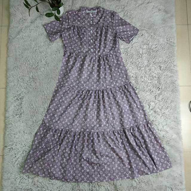 Printed Short Sleeve Maxi Dress