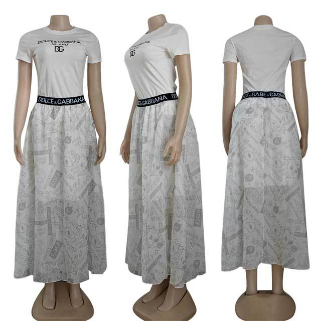 Printed Chiffon Skirt Set